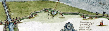 Vredenborg op kaart uit 1584